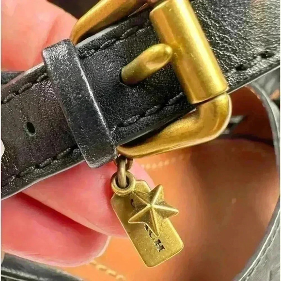 Coach Cross Band High Wedge Sandals with logo (Size 10) - Picture 9 of 11